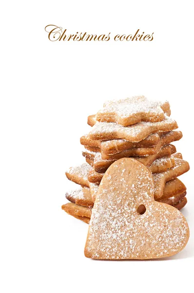 Biscotti di Natale isolati su sfondo bianco — Foto Stock
