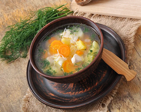 Soupe de poulet — Photo