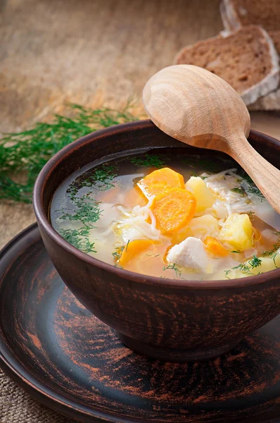 Sopa de frango — Fotografia de Stock