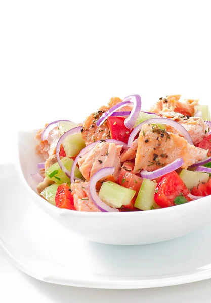 Salad Sheppard c Norwegian salmon — Stock Photo, Image