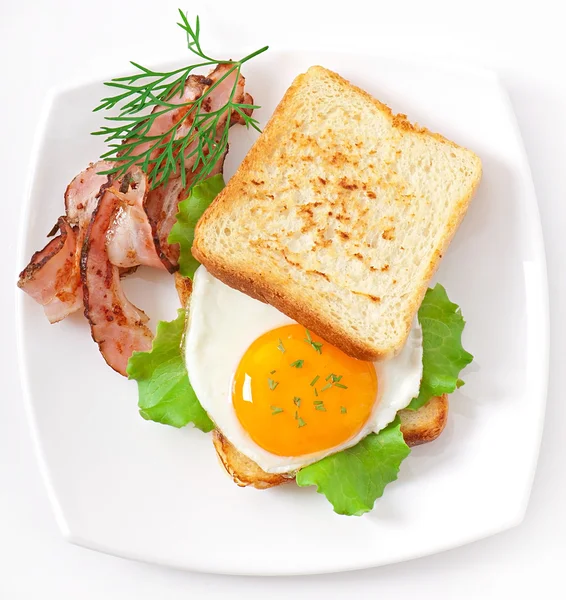 Breakfast with bread — Stock Photo, Image