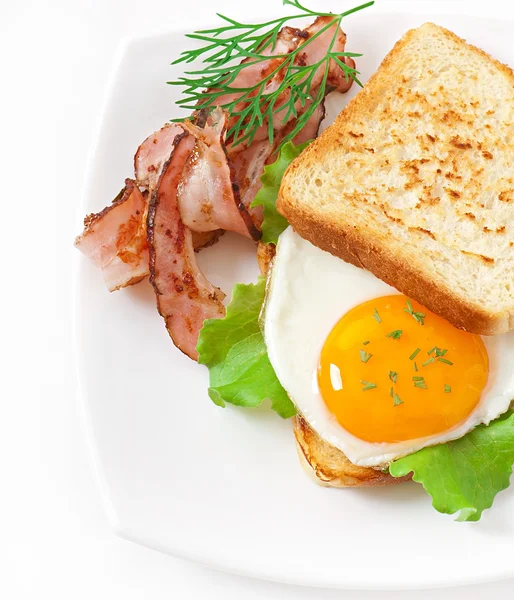 Breakfast with bread — Stock Photo, Image