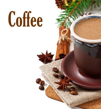 tarçın ile İtalyan espresso fincan kapatmak