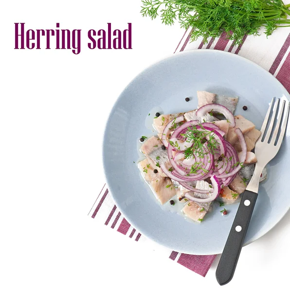 Herring salad with onion — Stock Photo, Image