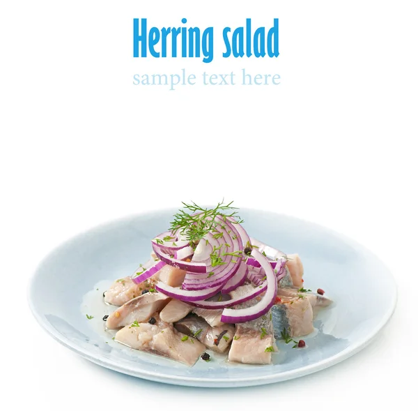 Herring salad with onion — Stock Photo, Image