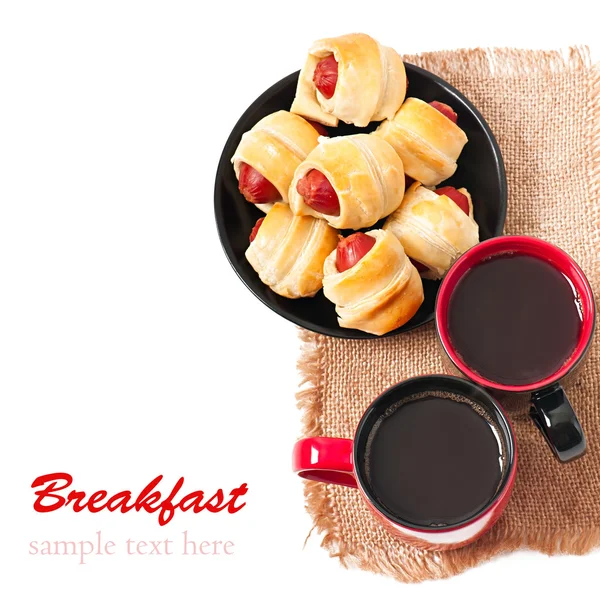 Desayuno con café y empanadas — Foto de Stock