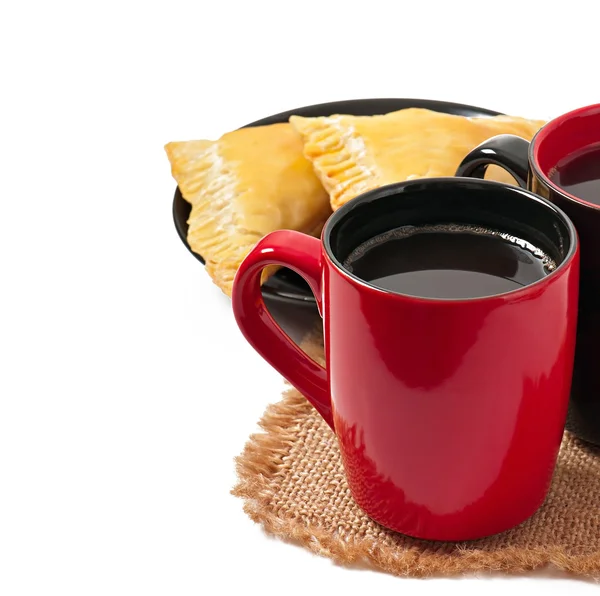 Сніданок з кавою і пиріжки — Stok fotoğraf