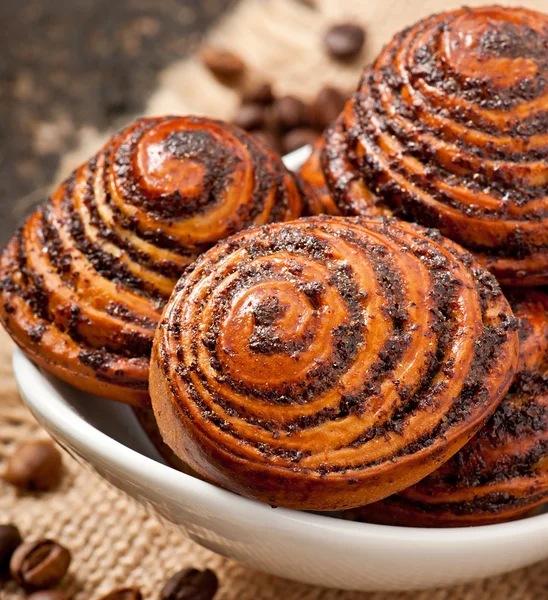 Rolls with poppy seeds — Stock Photo, Image