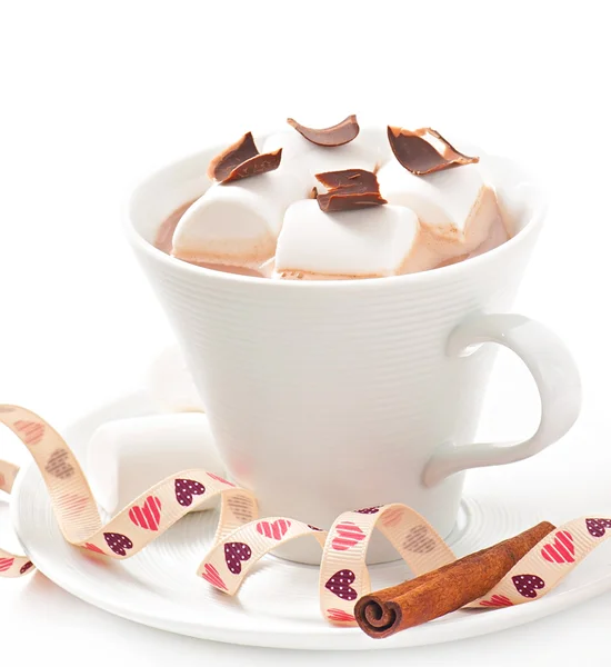 Cioccolata calda con un marshmallow — Foto Stock