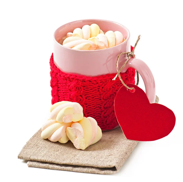 Warme chocolademelk met een marshmallows — Stockfoto