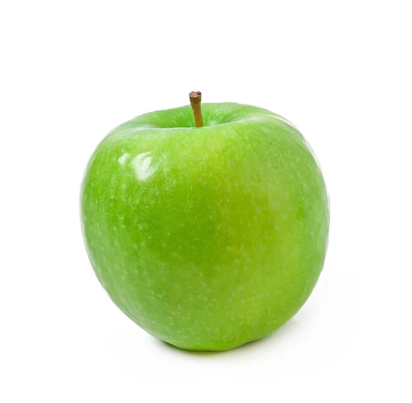Πράσινο μήλο απομονωμένο σε λευκό φόντο — Φωτογραφία Αρχείου
