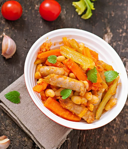 Guisado marroquino com salsichas — Fotografia de Stock