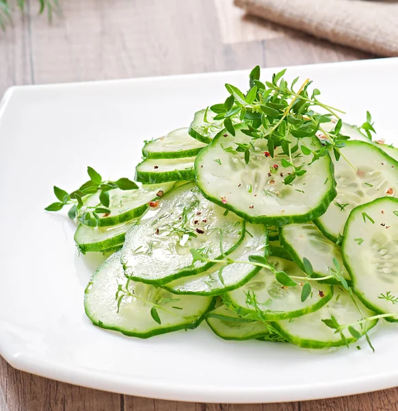 Fresh cucumber salad — Stock Photo, Image