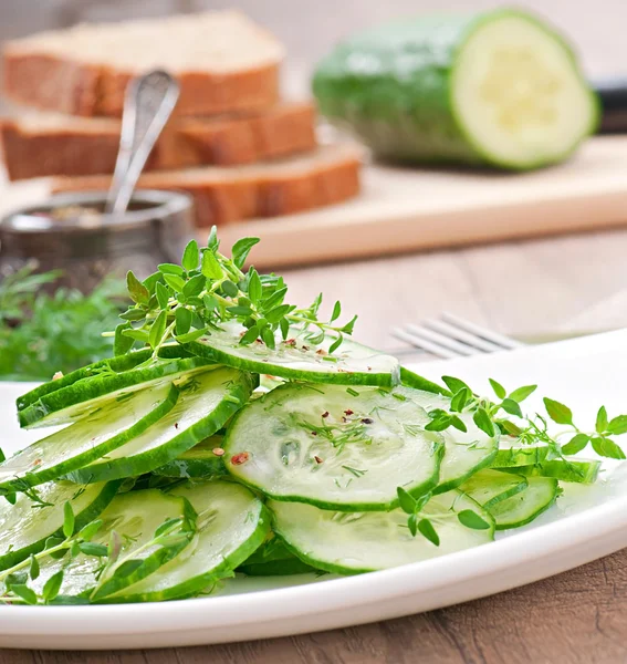 Fresh cucumber salad — Stock Photo, Image