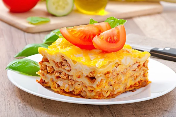 Klassische Lasagne-Bolognese-Sauce — Stockfoto