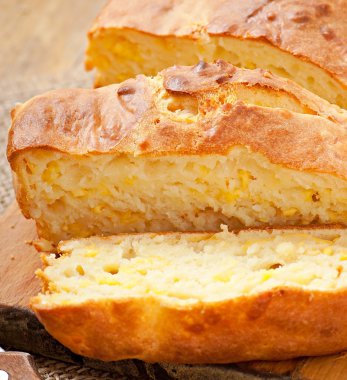 Homemade cheese bread clipart