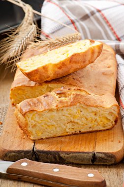 Homemade cheese bread clipart