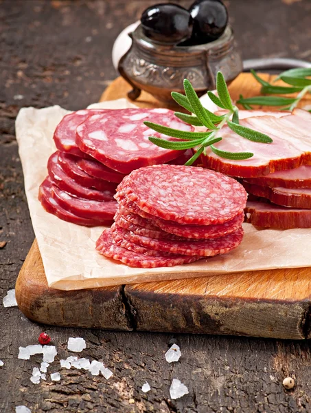 Válogatott deli hús, rozmaring, bors — Stock Fotó