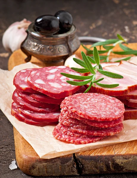 Válogatott deli hús, rozmaring, bors — Stock Fotó