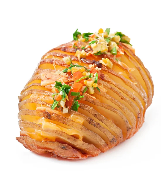 Baked potato with cheese and butter — Stock Photo, Image