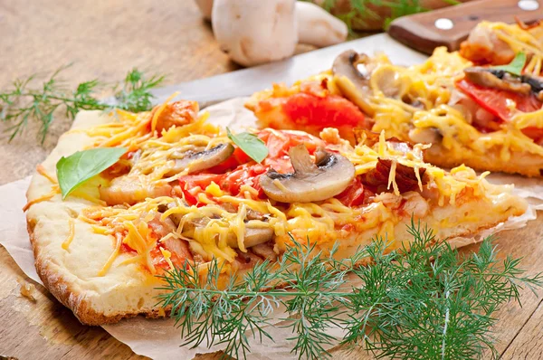 Skiva Pizza — Stockfoto