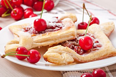 bir tatlı kiraz ile lezzetli puf