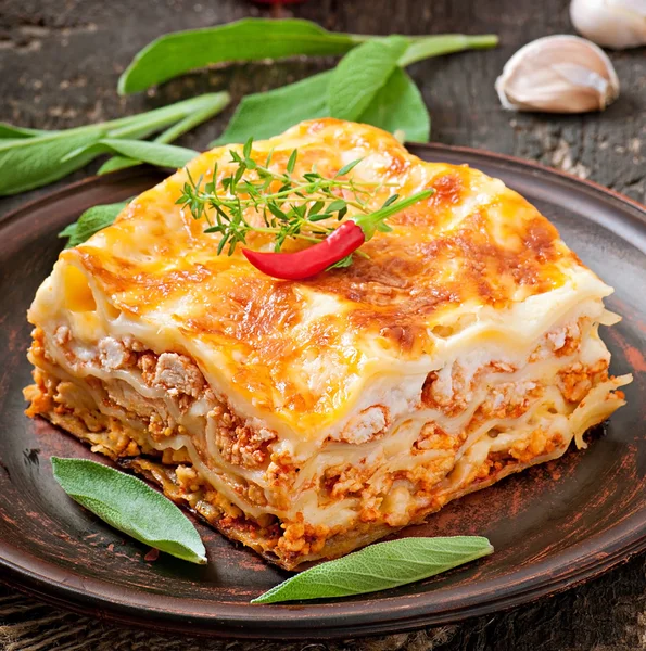 Maso italské lasagne — Stock fotografie