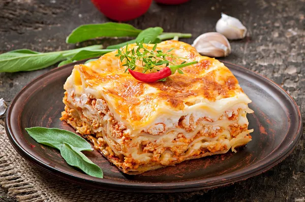 Maso italské lasagne — Stock fotografie