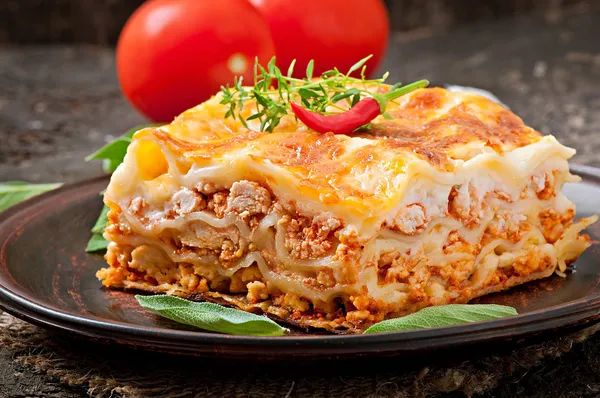 Italienska kött lasagne Royaltyfria Stockbilder