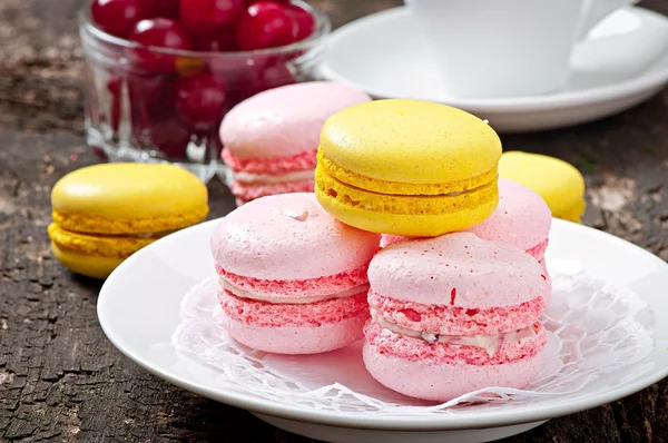 renkli Fransızca macaroons