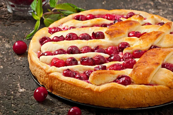 Tarte aux cerises maison fraîche — Photo