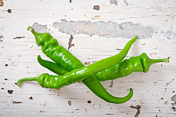 Zelené chilli papričky — Stock fotografie