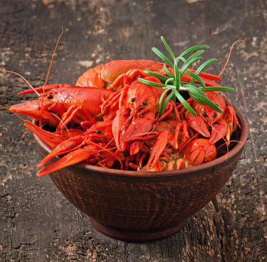 Boiled crawfishes clipart