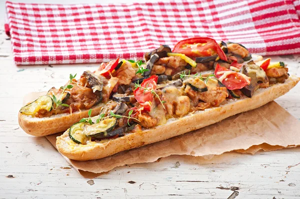 Sandwiches with vegetables — Stock Photo, Image