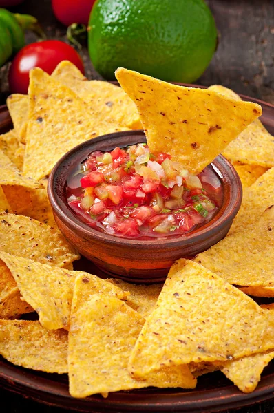 Mexikanska nacho chips — Stockfoto
