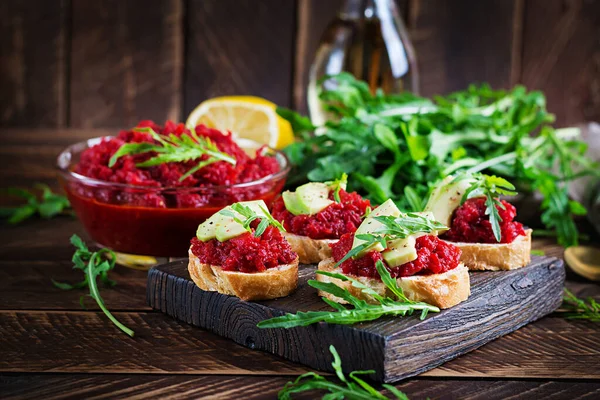 Vegetarian Food Healthy Eating Sandwiches Beetroot Pate — Stock fotografie
