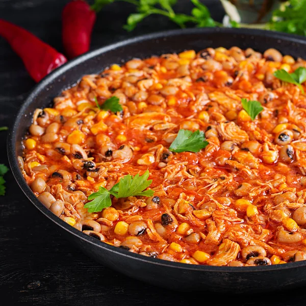 Chili Con Carne Skål Traditionell Maträtt Mexikanska Köket — Stockfoto