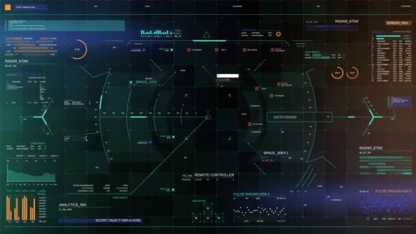 Elementy Infograficzne Hud Strukturze Wirusa Dna Futurystyczny Interfejs Użytkownika — Wideo stockowe