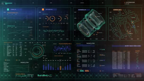 Éléments Infographie Hud Avec Structure Virus Adn Interface Utilisateur Futuriste Séquence Vidéo