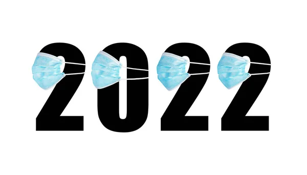 2022 Gemaskeerd Door Covid Geïsoleerd Achtergrond — Stockfoto