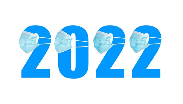 2022 Gemaskeerd Door Covid Geïsoleerd Achtergrond — Stockfoto