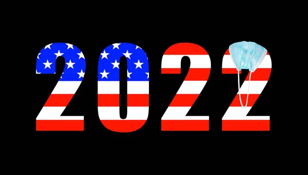 Flagge Der Usa Vor Dem Hintergrund Der Zahlen 2022 Der — Stockfoto