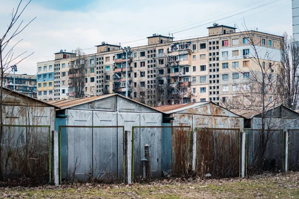 Destrucción Kiev Tras Bombardeo Los Ocupantes Rusos Kiev Marzo 2022 —  Fotos de Stock