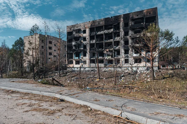 Borodianka Kyiv Region Ukraine March 2022 被俄罗斯占领者摧毁的民用建筑 — 图库照片