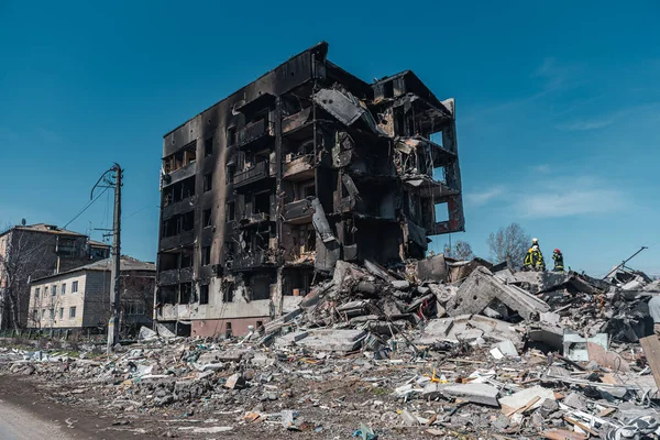 Borodianka Rejon Kyiv Ukraina Marzec 2022 Budynki Cywilne Zniszczone Przez — Zdjęcie stockowe