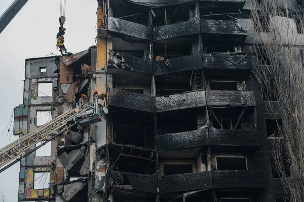 Borodianka Kyiv Region Ukraine April 2022 Civilian Buildings Destroyed Russian — Stock Photo, Image