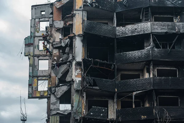 Borodianka Kyiv Region Ukraine April 2022 Civilian Buildings Destroyed Russian — Stock Photo, Image