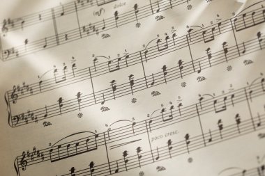 Kağıt arka plan müzik notlar