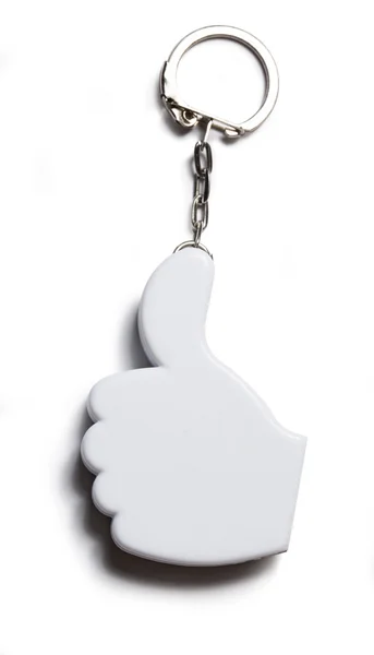 Okay sign badge on metal key ring — Stock Photo, Image