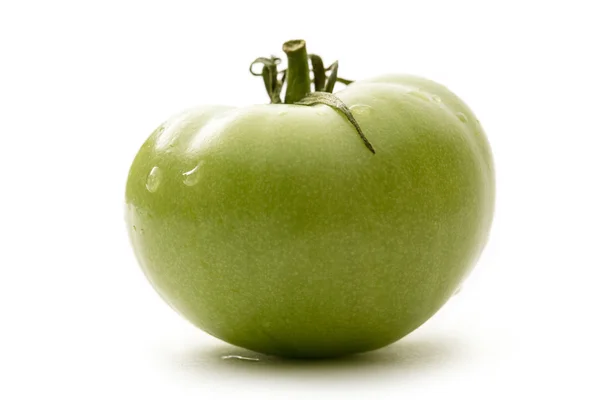 Green tomato on white background — Stock Photo, Image